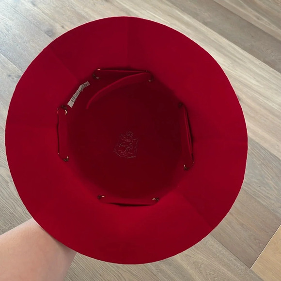 Vintage Red With Gold Accents 100% Wool Hat US Made Union Made - Picture 7 of 10